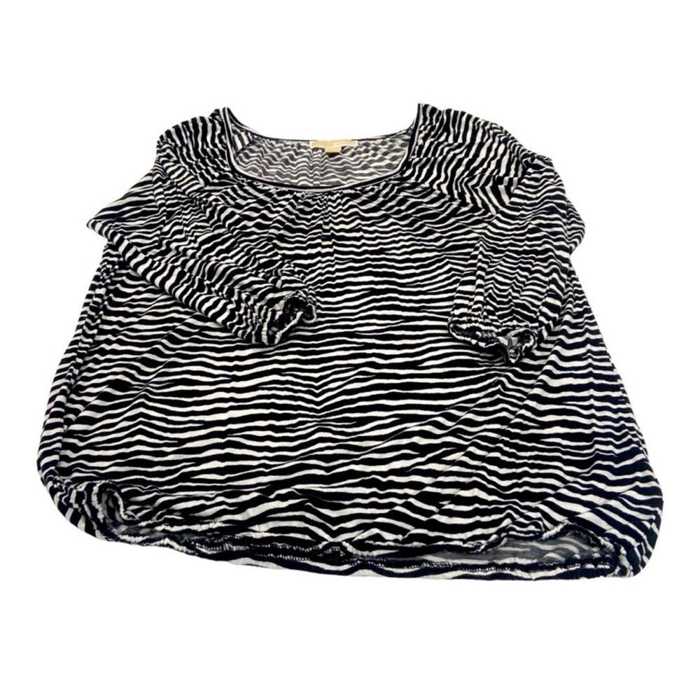 MICHAEL Michael Kors Black and White Zebra Print Blouse